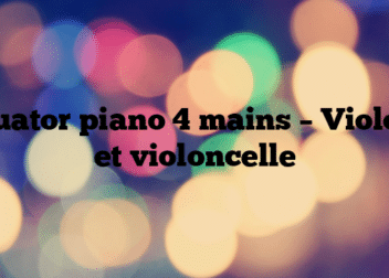 Quator piano 4 mains – Violon et violoncelle